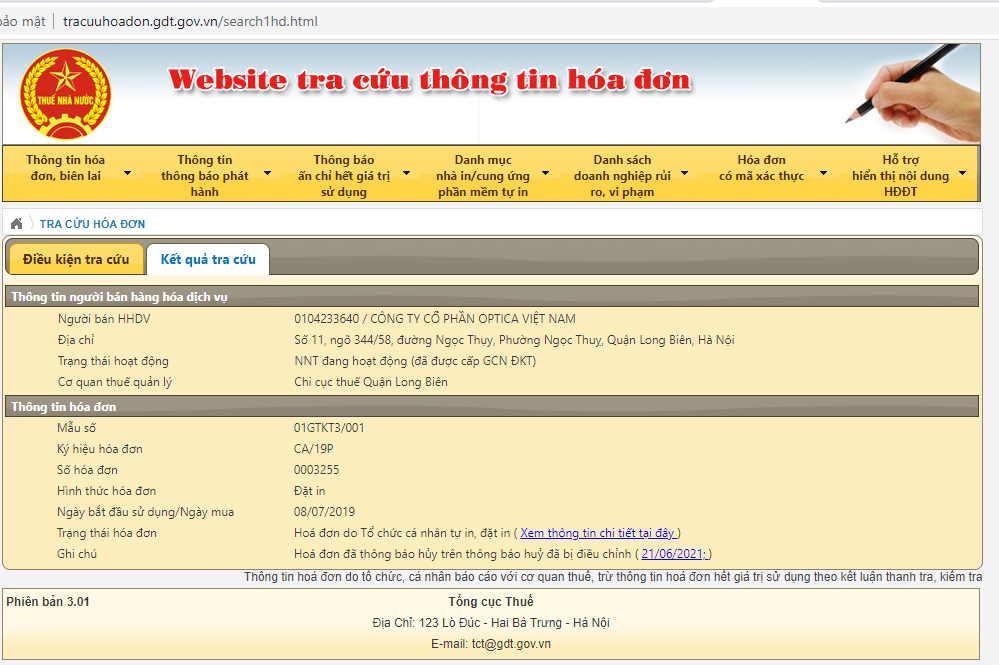 Công ty cổ phần Optica Việt Nam bị phát hiện gian lận hồ sơ dự thầu